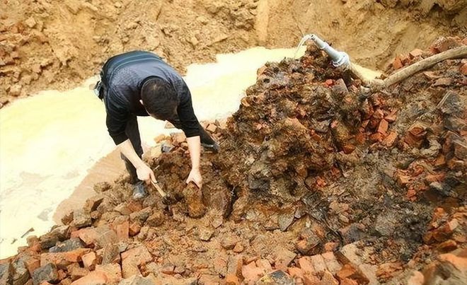 村民老屋拆迁挖出近40斤重娃娃鱼