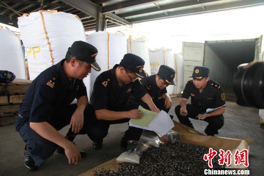 深圳海关查获20余吨粪便状洋垃圾