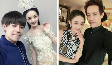 疑似赵丽颖和神秘男子带儿子郊游